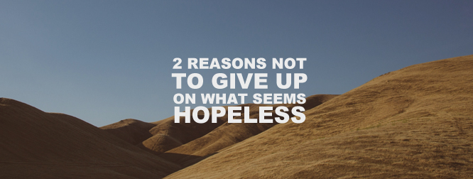 2 Reasons Not to Give Up on What Seems Hopeless